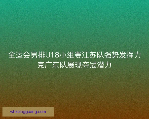 全运会男排U18小组赛江苏队强势发挥力克广东队展现夺冠潜力
